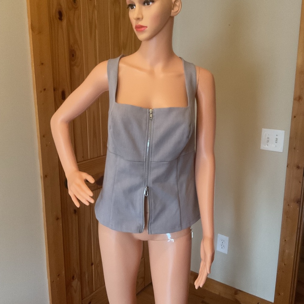 Forever 21 Gray Zip-Up Top